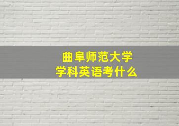 曲阜师范大学学科英语考什么