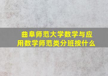 曲阜师范大学数学与应用数学师范类分班按什么