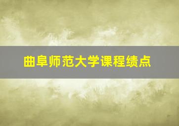 曲阜师范大学课程绩点