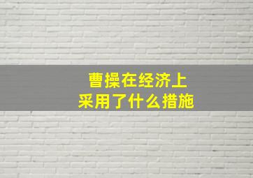 曹操在经济上采用了什么措施