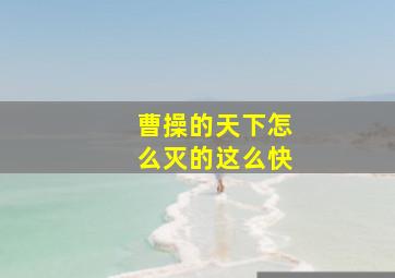 曹操的天下怎么灭的这么快