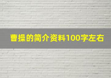 曹操的简介资料100字左右