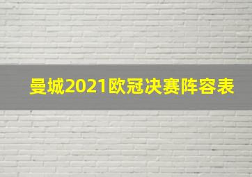 曼城2021欧冠决赛阵容表