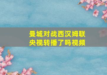 曼城对战西汉姆联央视转播了吗视频