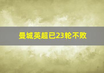 曼城英超已23轮不败