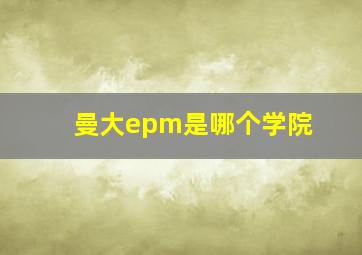 曼大epm是哪个学院