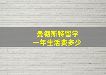 曼彻斯特留学一年生活费多少