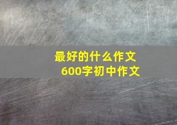 最好的什么作文600字初中作文