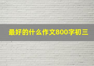 最好的什么作文800字初三