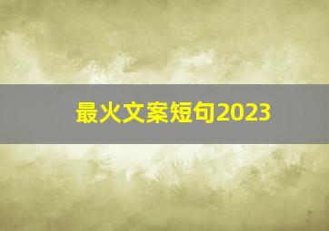 最火文案短句2023