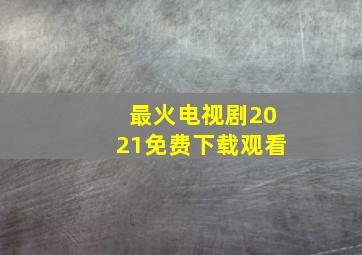 最火电视剧2021免费下载观看