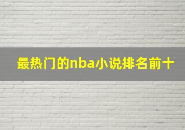 最热门的nba小说排名前十