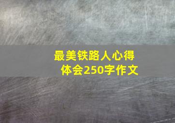 最美铁路人心得体会250字作文