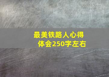 最美铁路人心得体会250字左右