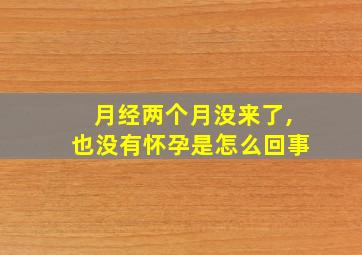 月经两个月没来了,也没有怀孕是怎么回事