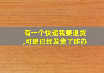 有一个快递我要退货,可是已经发货了咋办