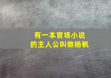 有一本官场小说的主人公叫做杨帆