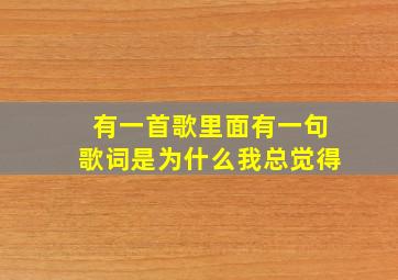 有一首歌里面有一句歌词是为什么我总觉得