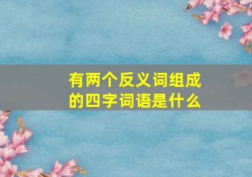 有两个反义词组成的四字词语是什么