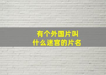 有个外国片叫什么迷宫的片名