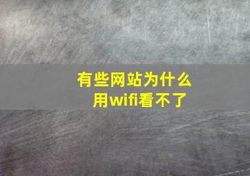 有些网站为什么用wifi看不了