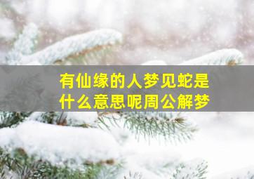 有仙缘的人梦见蛇是什么意思呢周公解梦