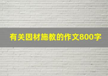 有关因材施教的作文800字