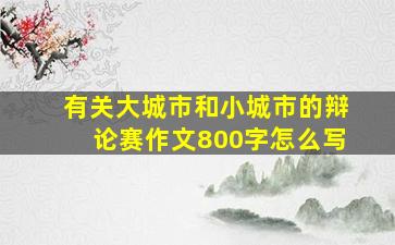 有关大城市和小城市的辩论赛作文800字怎么写