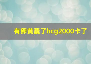 有卵黄囊了hcg2000卡了