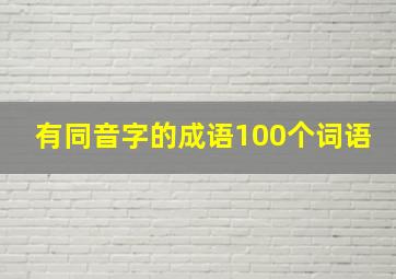 有同音字的成语100个词语