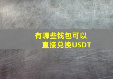 有哪些钱包可以直接兑换USDT