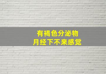 有褐色分泌物月经下不来感觉