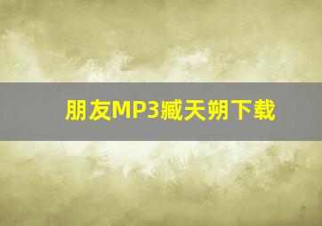 朋友MP3臧天朔下载