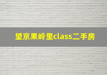 望京果岭里class二手房