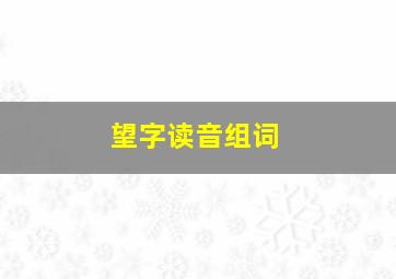 望字读音组词