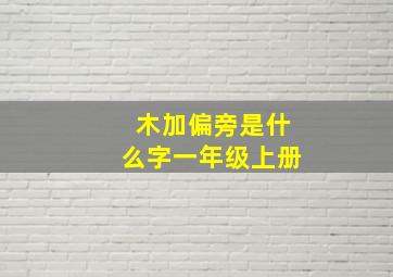 木加偏旁是什么字一年级上册