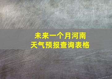 未来一个月河南天气预报查询表格