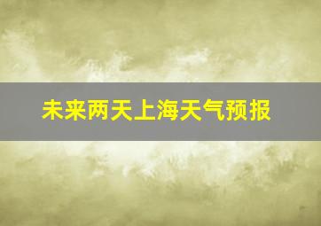 未来两天上海天气预报