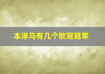 本泽马有几个欧冠冠军