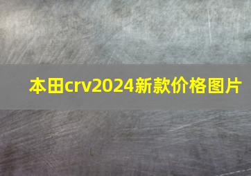 本田crv2024新款价格图片