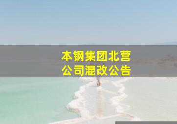 本钢集团北营公司混改公告