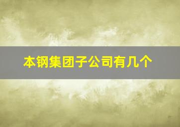 本钢集团子公司有几个