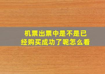 机票出票中是不是已经购买成功了呢怎么看