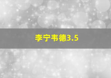 李宁韦德3.5