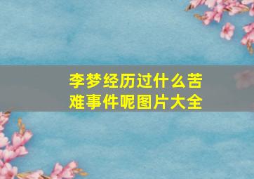 李梦经历过什么苦难事件呢图片大全