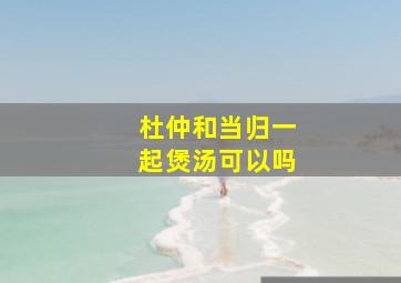 杜仲和当归一起煲汤可以吗