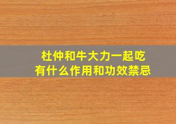 杜仲和牛大力一起吃有什么作用和功效禁忌