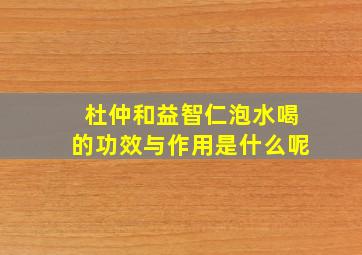 杜仲和益智仁泡水喝的功效与作用是什么呢