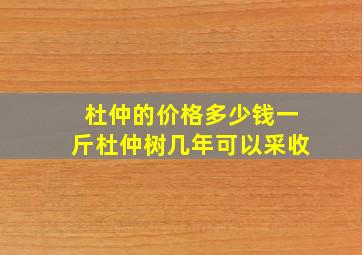 杜仲的价格多少钱一斤杜仲树几年可以采收