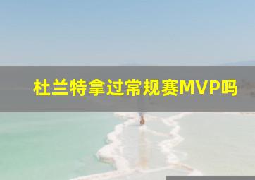 杜兰特拿过常规赛MVP吗